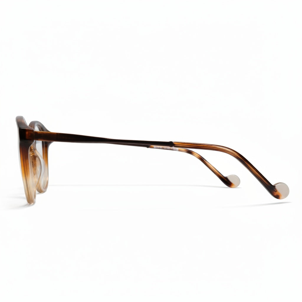 Tortoiseshell eyeglasses on a white background