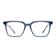 Blue eyeglasses on a white background