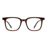 Brown eyeglasses on a white background