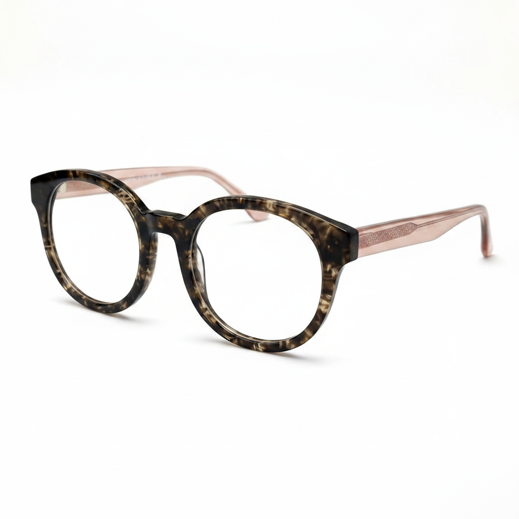 Featuring a classic geometric silhouette in blue-green acetate, finished with...