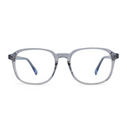 Clear eyeglasses on a white background