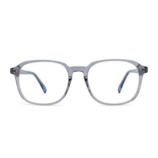 Clear eyeglasses on a white background