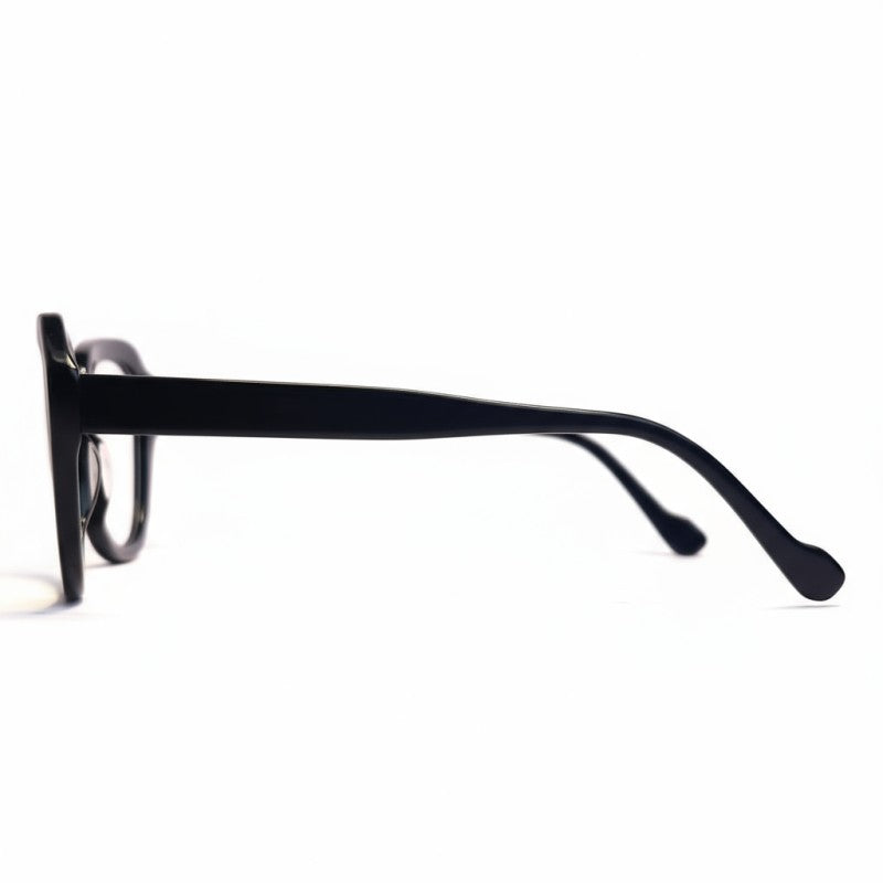 Black eyeglasses on a white background
