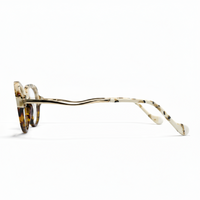 Sunglasses with tortoiseshell frame on a white background