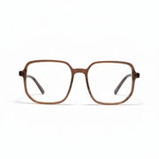 Brown square-framed glasses on a white background