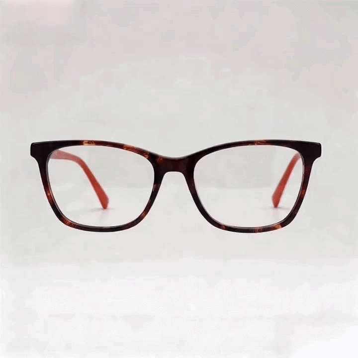 Tortoiseshell cat‑eye acetate eyeglasses frame, white background