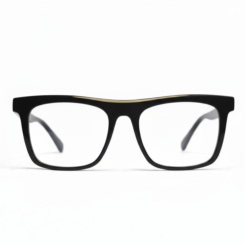 Black eyeglasses on a white background