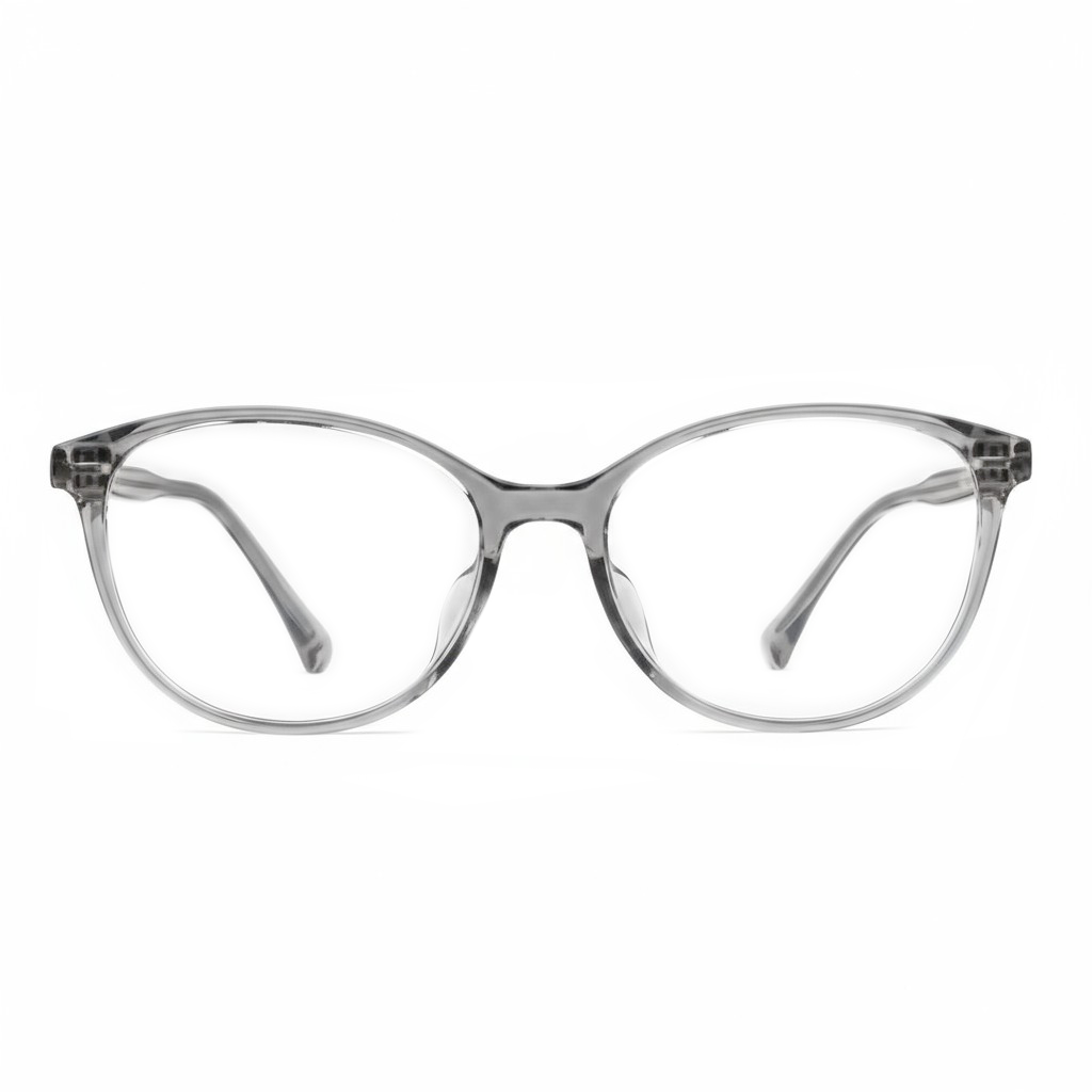 Clear eyeglasses on a white background