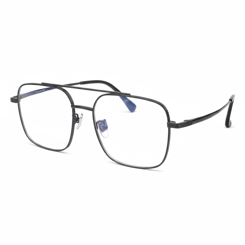 Black eyeglasses on a white background