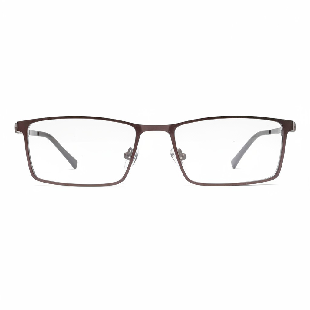 Brown eyeglasses on a white background